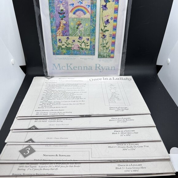 McKenna Ryan Once in a Lullaby Applique Quilt Sewing Complete Pattern Set Uncut - Picture 5 of 9